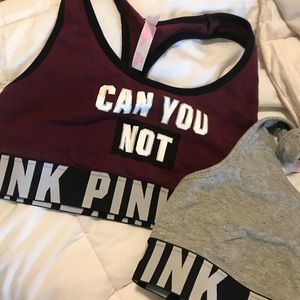 TWO Victoria Secret PINK sports bras.